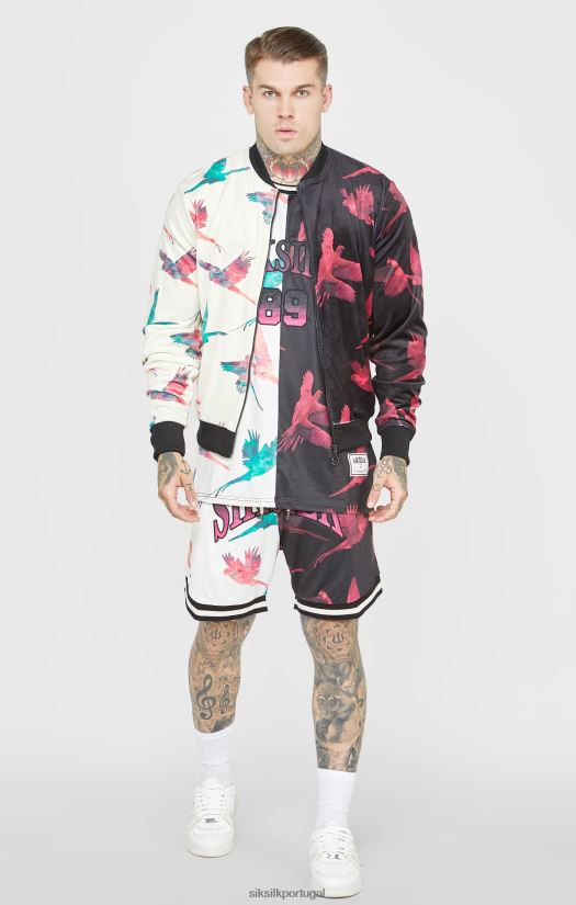 homens vestuário 6884ZR469 SikSilk jaqueta bomber com estampa crua