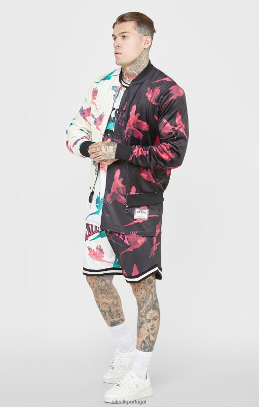homens vestuário 6884ZR469 SikSilk jaqueta bomber com estampa crua