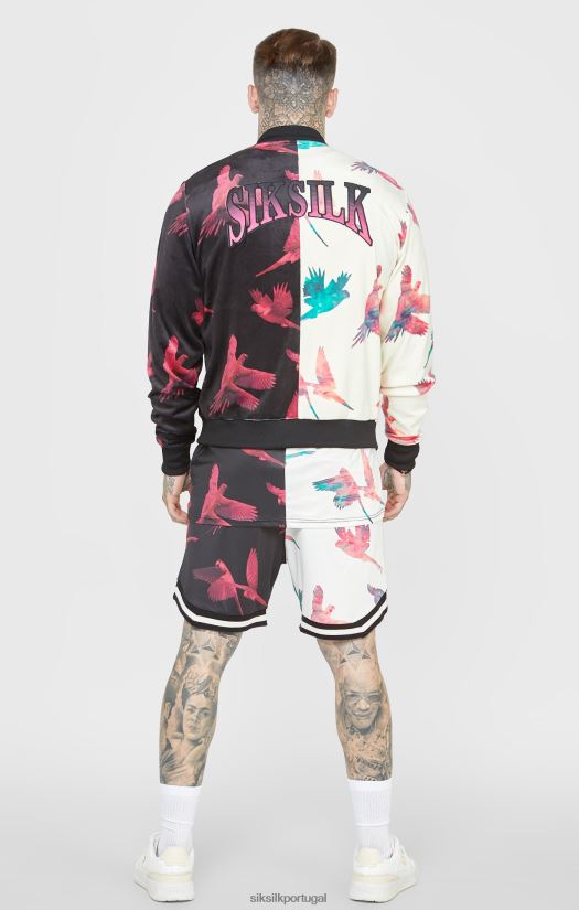 homens vestuário 6884ZR469 SikSilk jaqueta bomber com estampa crua