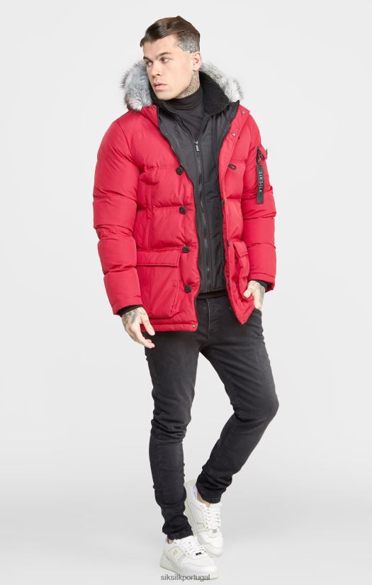 homens vestuário 6884ZR470 SikSilk parka ártica vermelha