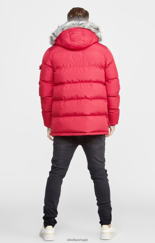 homens vestuário 6884ZR470 SikSilk parka ártica vermelha