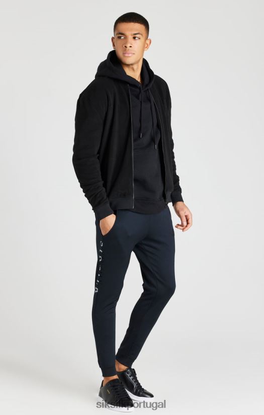 homens vestuário 6884ZR475 SikSilk jaqueta bomber preta refletiva