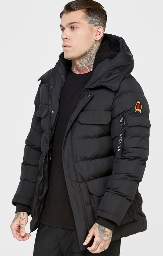 homens vestuário 6884ZR480 SikSilk casaco parka preto