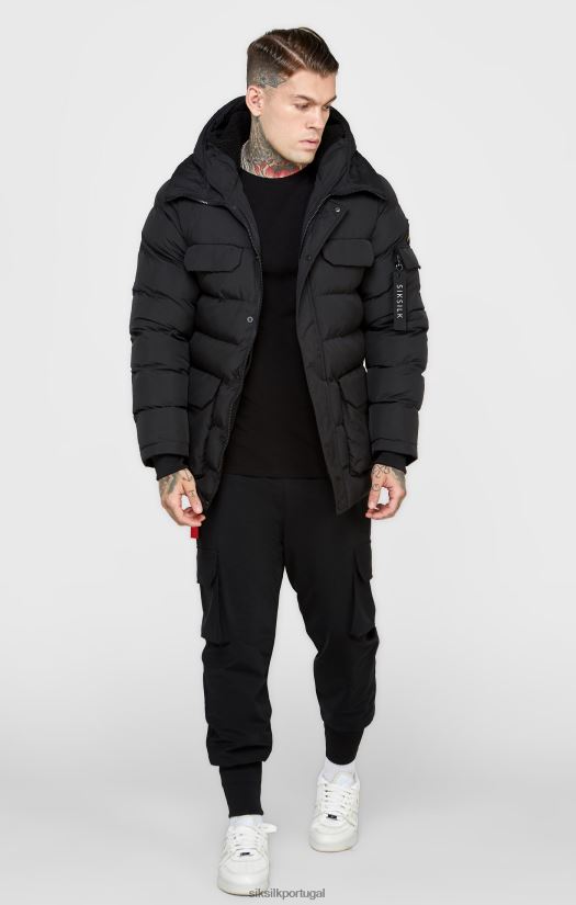 homens vestuário 6884ZR480 SikSilk casaco parka preto