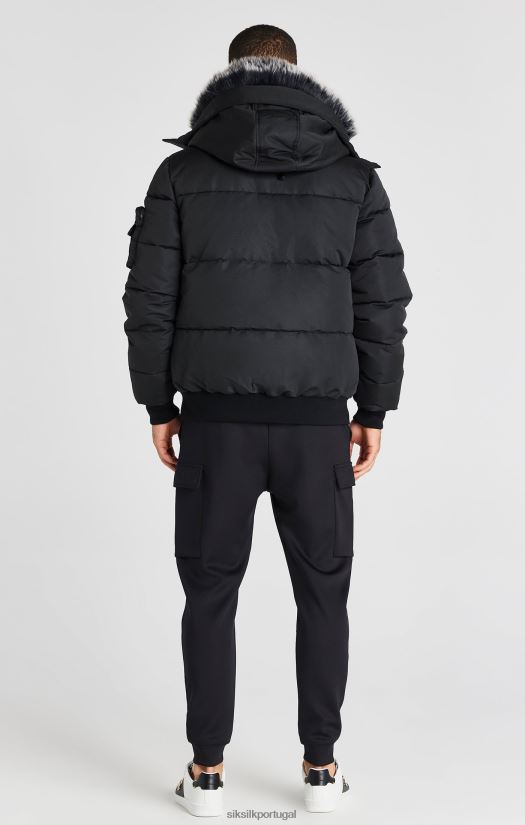 homens vestuário 6884ZR483 SikSilk jaqueta bomber preta