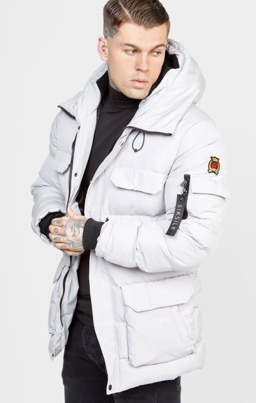 homens vestuário 6884ZR487 SikSilk jaqueta parka cinza