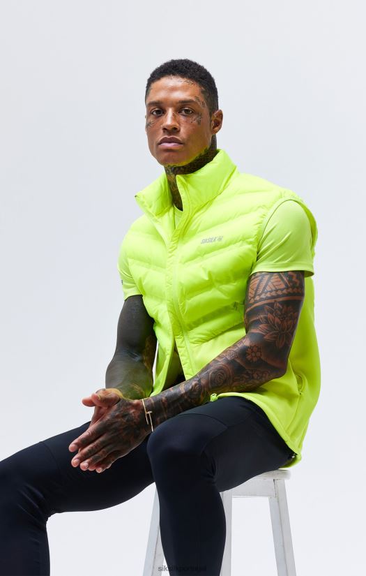 homens vestuário 6884ZR492 SikSilk colete esportivo amarelo
