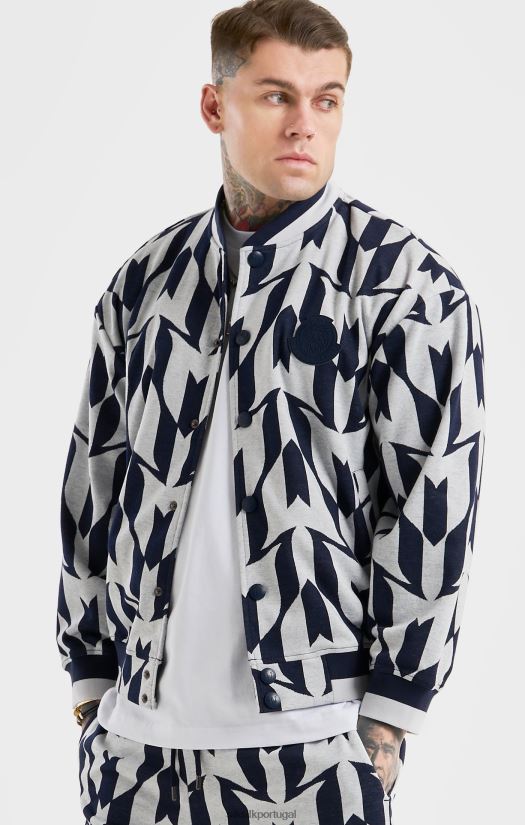 homens vestuário 6884ZR498 SikSilk x bombardeiro com monograma da marinha messi