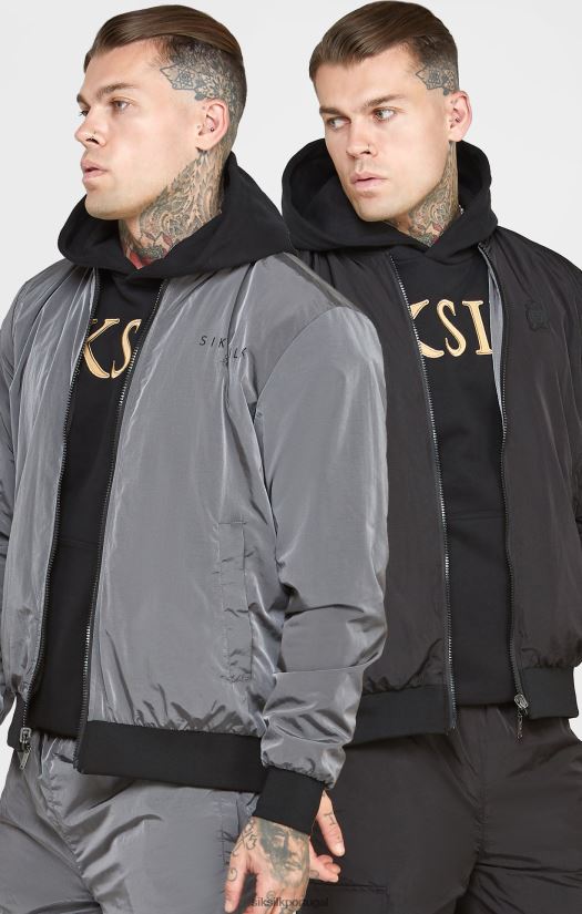 homens vestuário 6884ZR502 SikSilk bombardeiro reversível preto
