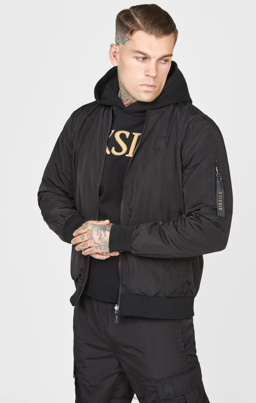 homens vestuário 6884ZR502 SikSilk bombardeiro reversível preto