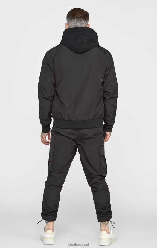 homens vestuário 6884ZR502 SikSilk bombardeiro reversível preto
