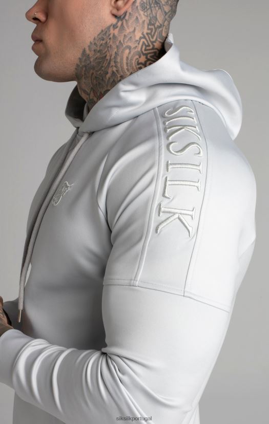 homens vestuário 6884ZR411 SikSilk moletom com capuz cinza