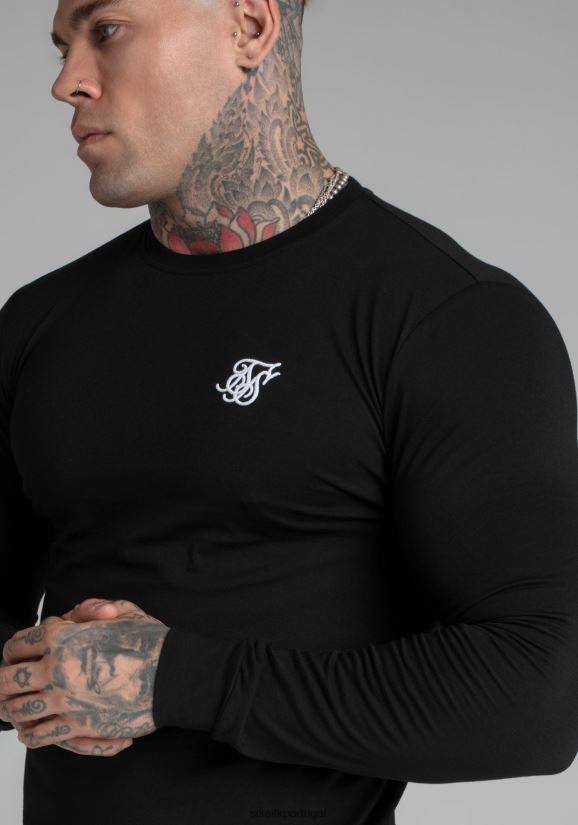 homens vestuário 6884ZR412 SikSilk moletom essencial preto