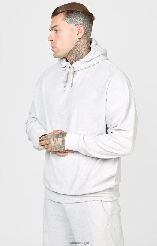 homens vestuário 6884ZR420 SikSilk moletom com capuz oversized cinza