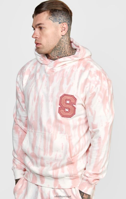 homens vestuário 6884ZR421 SikSilk moletom tie-dye rosa