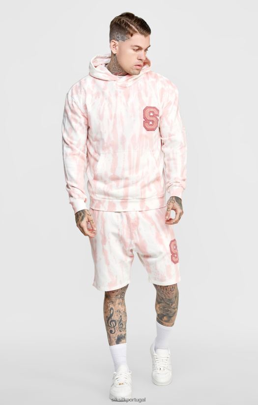 homens vestuário 6884ZR421 SikSilk moletom tie-dye rosa
