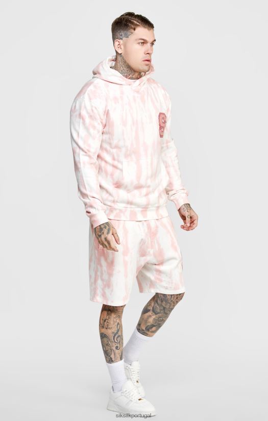 homens vestuário 6884ZR421 SikSilk moletom tie-dye rosa