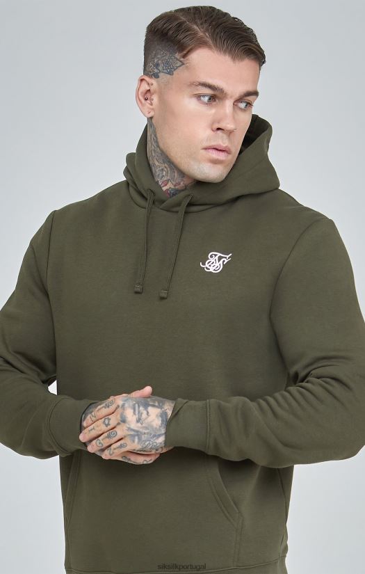 homens vestuário 6884ZR431 SikSilk moletom com capuz cáqui essencial