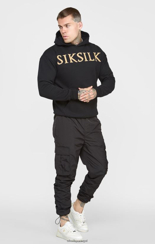 homens vestuário 6884ZR436 SikSilk moletom com apliques dourados