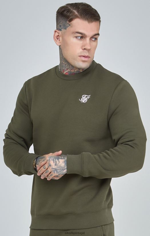 homens vestuário 6884ZR441 SikSilk moletom essencial cáqui