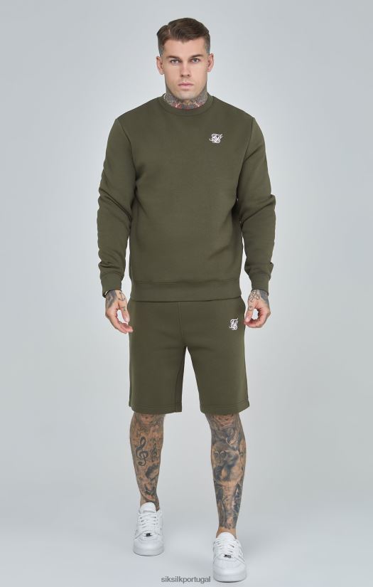 homens vestuário 6884ZR441 SikSilk moletom essencial cáqui