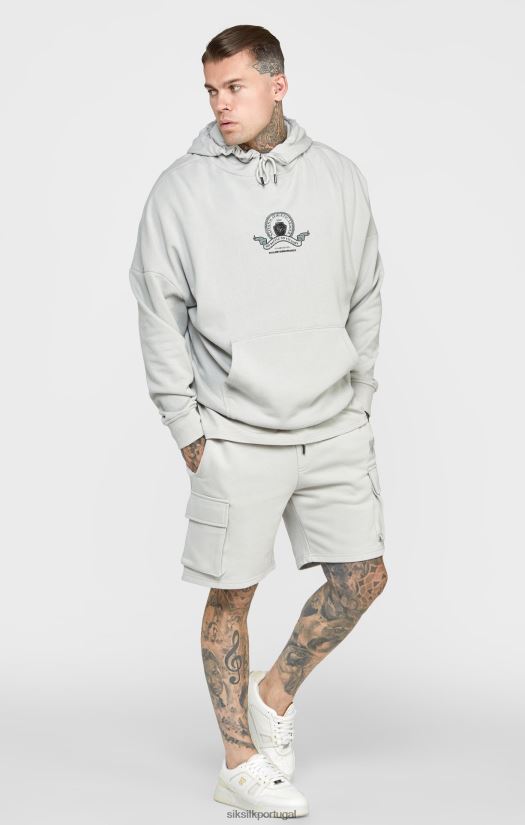 homens vestuário 6884ZR443 SikSilk moletom oversized com estampa universitária cinza
