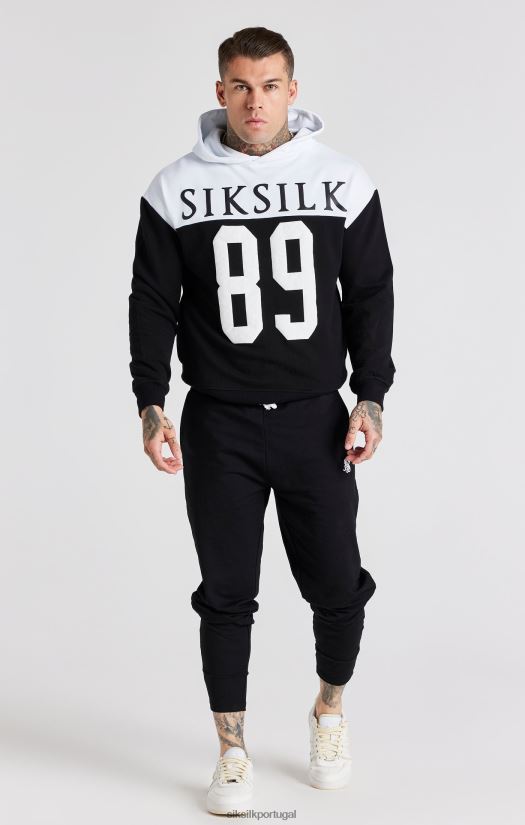 homens vestuário 6884ZR457 SikSilk moletom preto oversized com estampa retro 89