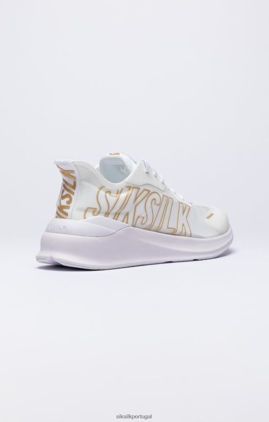 mulheres calçados 6884ZR253 SikSilk tênis mako performance branco e dourado