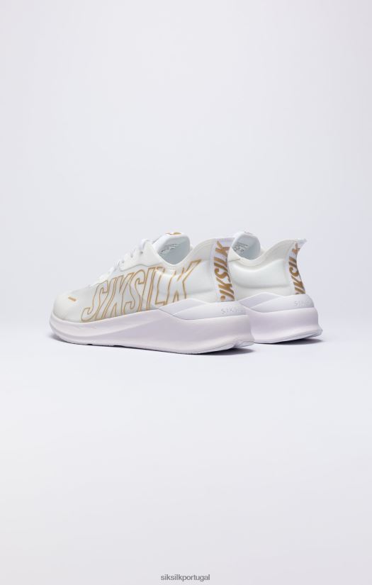 mulheres calçados 6884ZR253 SikSilk tênis mako performance branco e dourado