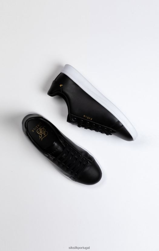 mulheres calçados 6884ZR256 SikSilk tênis casual preto cano baixo