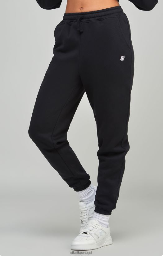 mulheres vestuário 6884ZR177 SikSilk jogger preto essencial