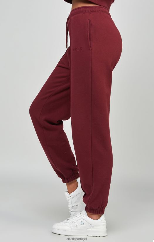 mulheres vestuário 6884ZR178 SikSilk joggers oversized bordô