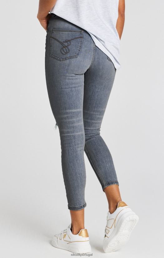 mulheres vestuário 6884ZR188 SikSilk calça jeans com lavagem azul