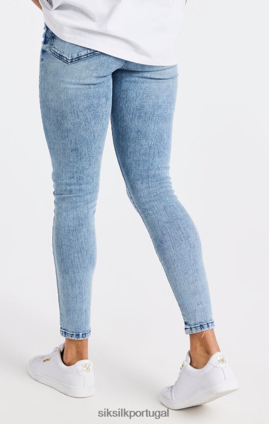 mulheres vestuário 6884ZR193 SikSilk calça jeans skinny light wash essencial