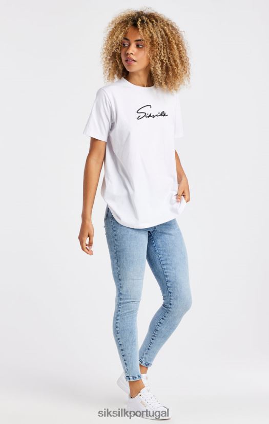 mulheres vestuário 6884ZR193 SikSilk calça jeans skinny light wash essencial
