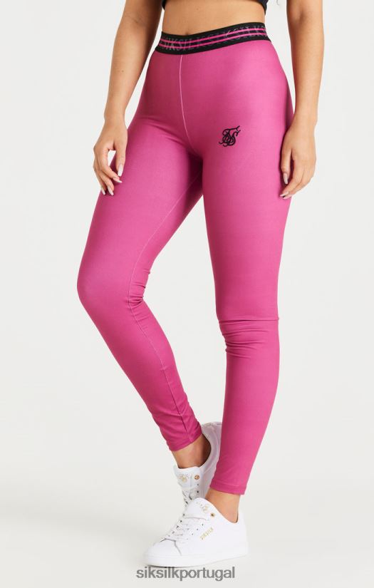 mulheres vestuário 6884ZR171 SikSilk legging fita rosa