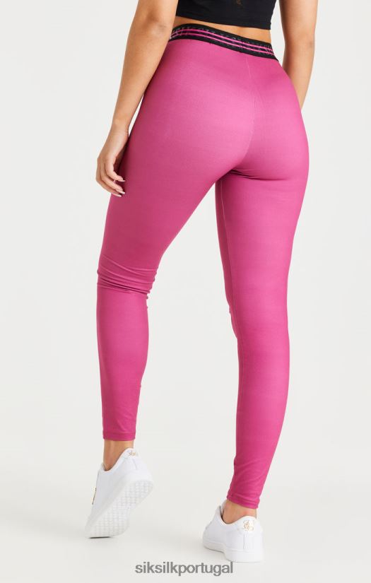 mulheres vestuário 6884ZR171 SikSilk legging fita rosa