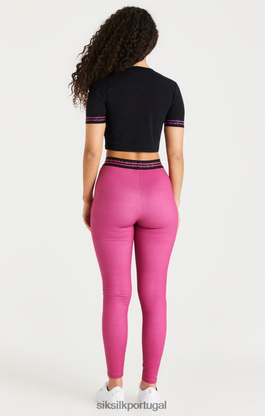 mulheres vestuário 6884ZR171 SikSilk legging fita rosa