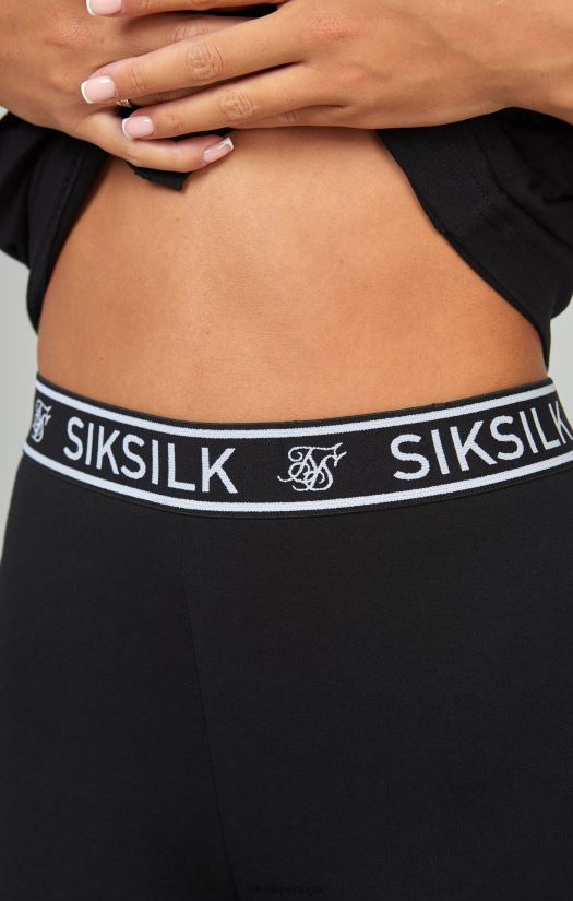 mulheres vestuário 6884ZR196 SikSilk shorts de ciclo de fita essencial preto