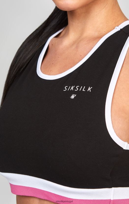 mulheres vestuário 6884ZR205 SikSilk bralette retrô preto