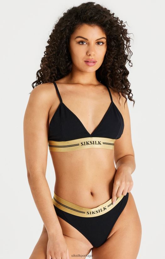 mulheres vestuário 6884ZR206 SikSilk bralette triângulo preto