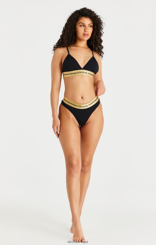 mulheres vestuário 6884ZR206 SikSilk bralette triângulo preto