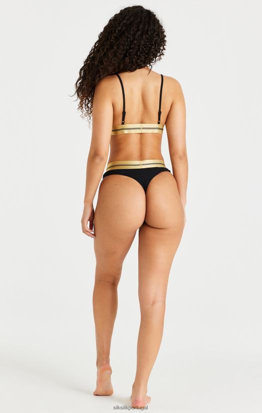 mulheres vestuário 6884ZR210 SikSilk pacote preto, branco e cinza com 3 tangas