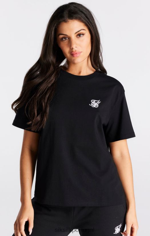 mulheres vestuário 6884ZR40 SikSilk camiseta preta essencial para namorado