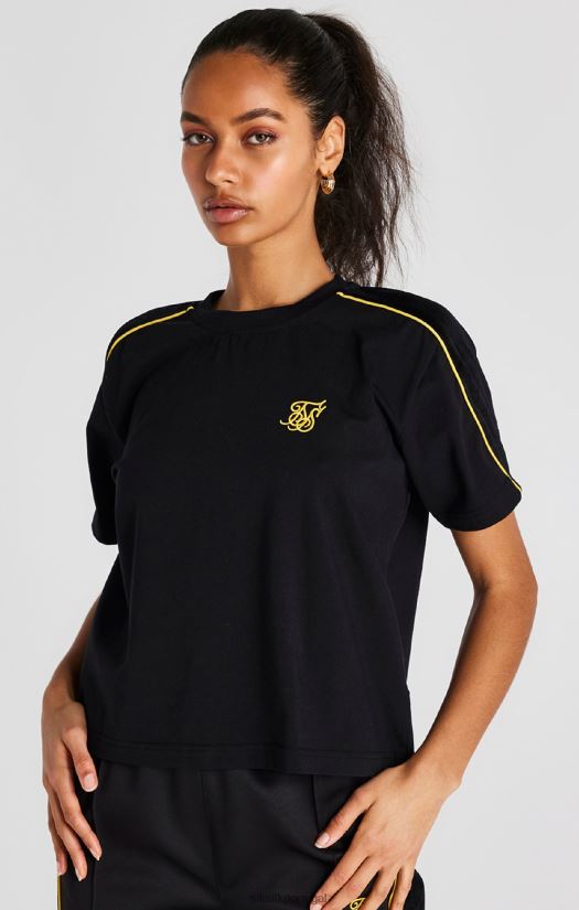 mulheres vestuário 6884ZR49 SikSilk camiseta preta