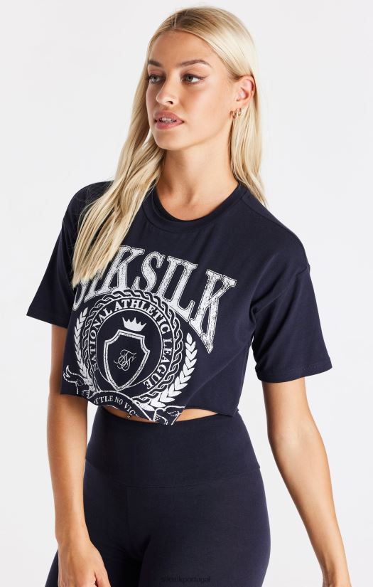 mulheres vestuário 6884ZR51 SikSilk camiseta cropped do time do colégio da marinha