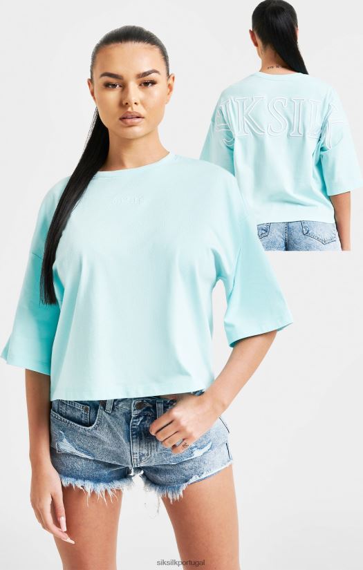 mulheres vestuário 6884ZR60 SikSilk camiseta cropped marca aqua