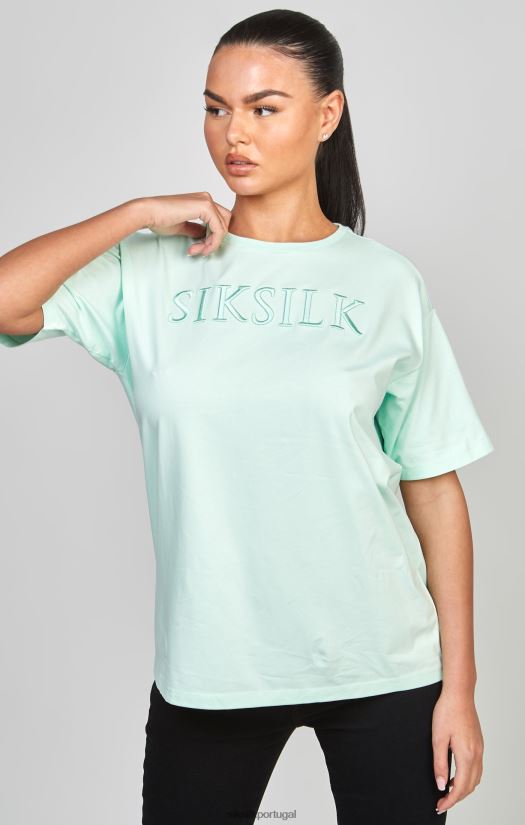mulheres vestuário 6884ZR64 SikSilk camiseta boyfriend bordada menta
