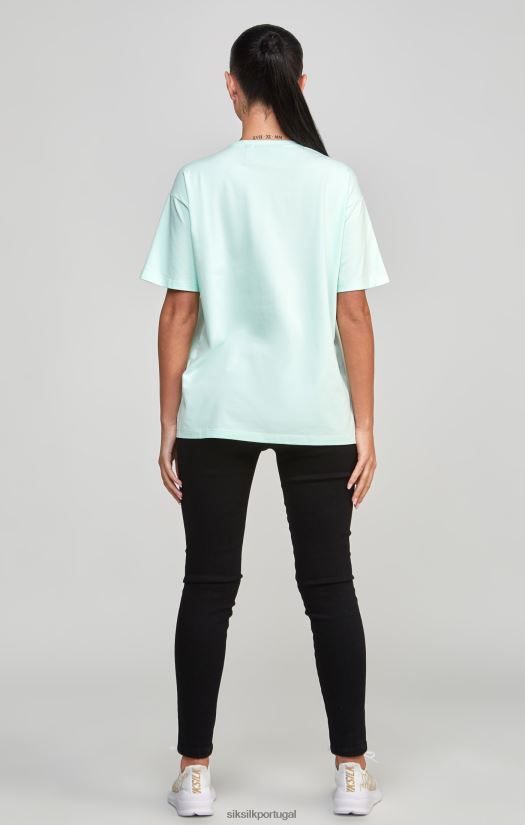 mulheres vestuário 6884ZR64 SikSilk camiseta boyfriend bordada menta