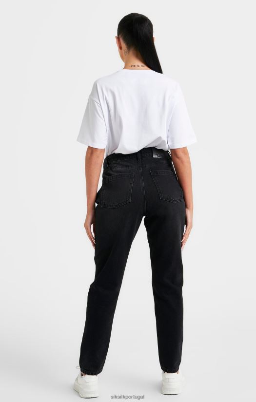 mulheres vestuário 6884ZR69 SikSilk camiseta namorado branca bordada